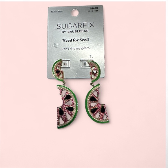 SugarFix By Baublebar "Need For Seed" Watermelon Drop Earrings - Picture 4 of 4